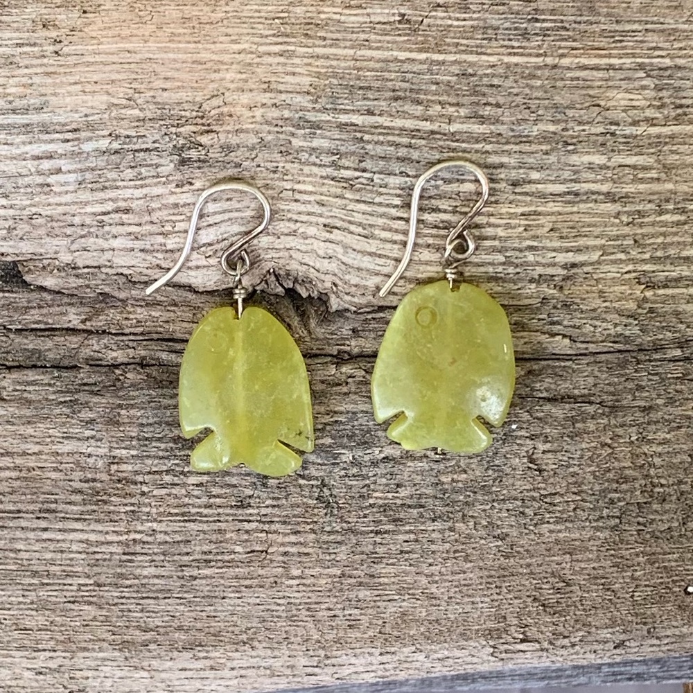 Lime fish earrings